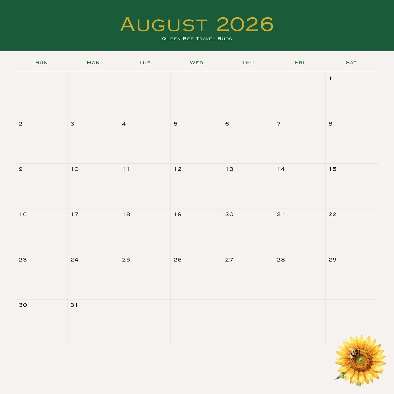 August 2026 calendar page